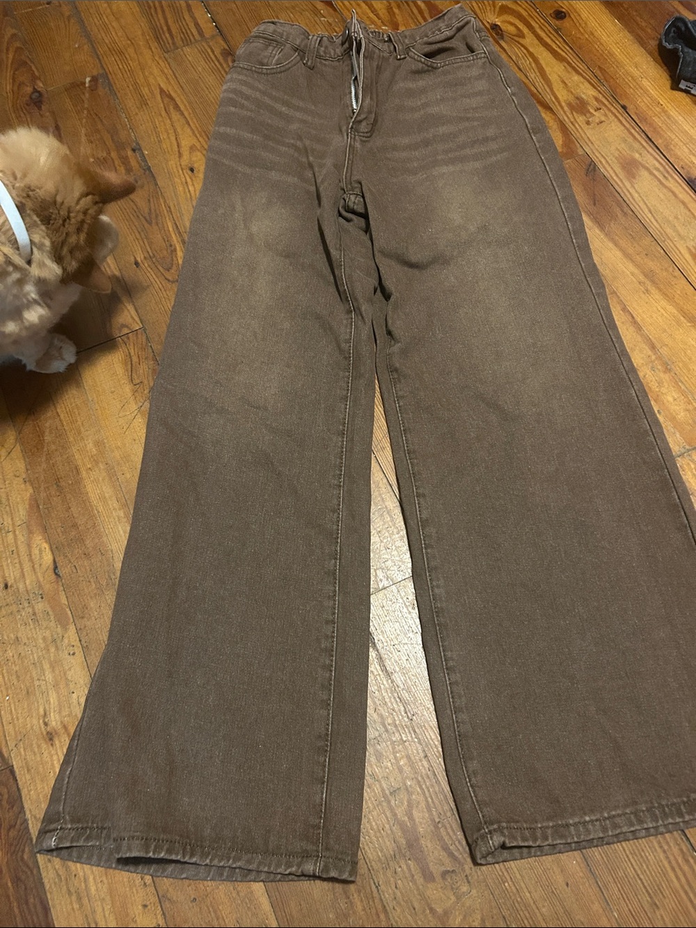 Brown Wide-Leg Women’s Jeans